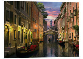 Aluminium print Venice at dusk