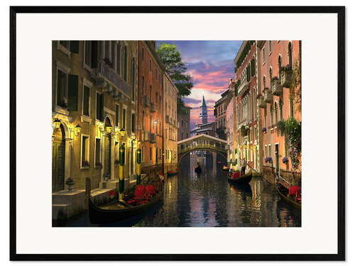 Kehystetty taidepainatus Venice at dusk