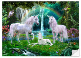 Sisustustarra Rainbow unicorn family