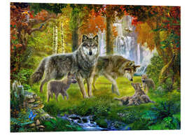 Foam board print Summer Wolf Family