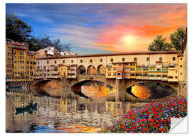 Selvklebende plakat Florence Bridge