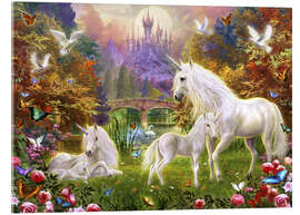 Acrylic print The castle unicorns