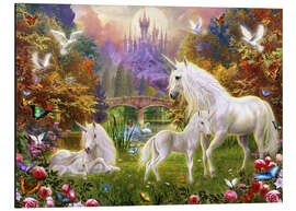 Aluminium print The castle unicorns