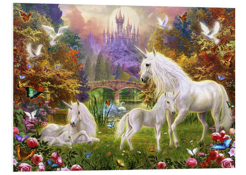 Foam board print The castle unicorns