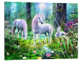 Gallery print Forest unicorn family