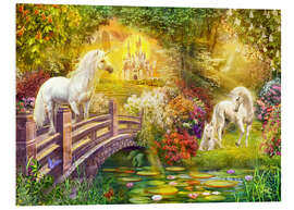 Foam board print Enchanted garden unicorns