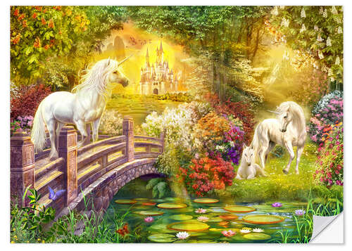 Sisustustarra Enchanted garden unicorns