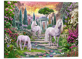 Aluminium print Classical garden unicorns