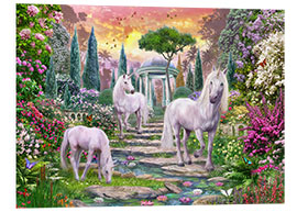 Foam board print Classical garden unicorns