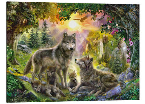 Gallery print Autumn Wolf Family