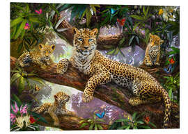 Tableau en PVC Tree Top Leopard Family