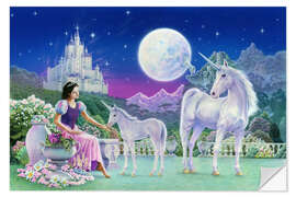 Selvklebende plakat Unicorn Princess - Feeding foal