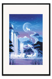 Gerahmter Kunstdruck Der Wasserfall der Einhörner