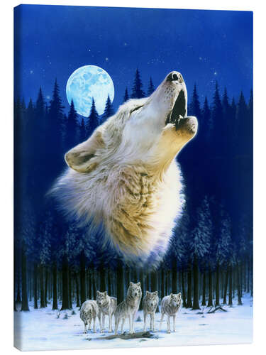 Canvas print Howling wolf