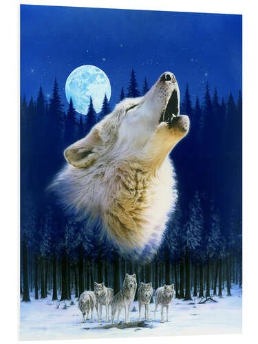 PVC print Howling wolf