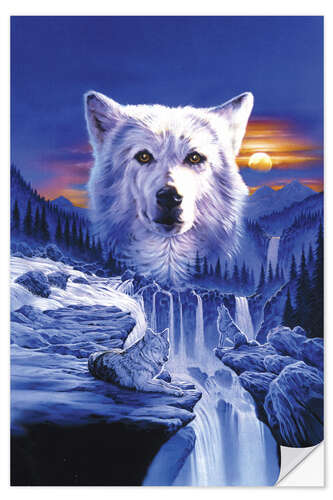 Selvklebende plakat Wolf waterfall