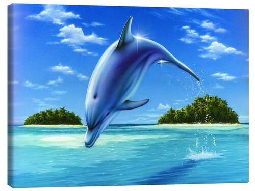 Leinwandbild Delfin im Sprung