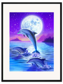 Gerahmter Kunstdruck Delfinromantik