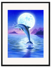 Gerahmter Kunstdruck Day of the dolphin - midnight