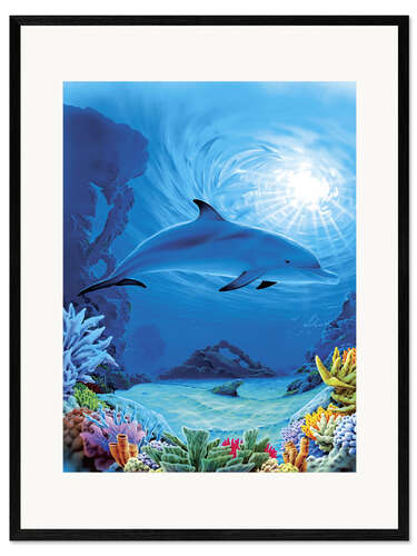 Framed art print Camouflage dolphins
