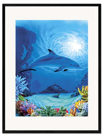 Framed art print Camouflage dolphins