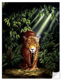 Muursticker Jungle leopard