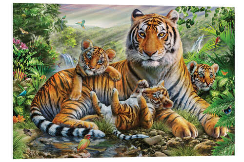 Tableau en PVC Tigre et ses petits