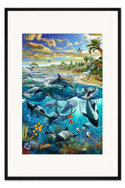 Gerahmter Kunstdruck Delfinstrand