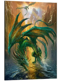 Magnettafel Drachen am Fluss