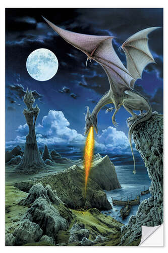 Selvklebende plakat Dragon spit