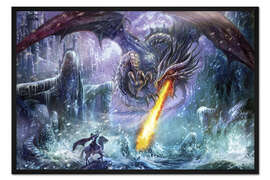 Gerahmter Kunstdruck Angriff des Drachen