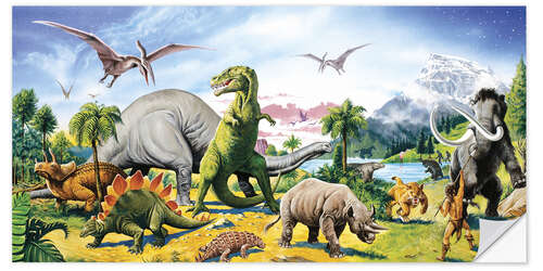 Sticker mural Le pays des dinosaures