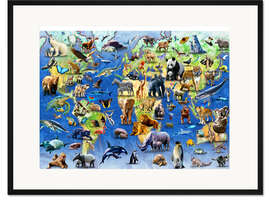 Gerahmter Kunstdruck Hundert Tierarten