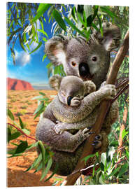 Akryylilasitaulu Koala and cub