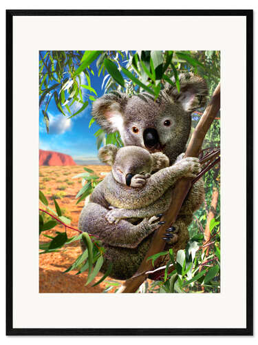 Framed art print Koala and cub