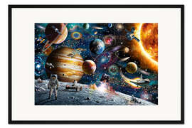 Gerahmter Kunstdruck Weltraumausflug