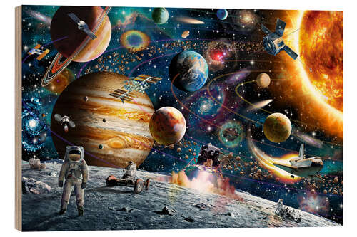 Print på træ Space Odyssey