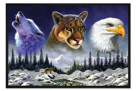 Gerahmter Kunstdruck Amerikanische Wildtiere