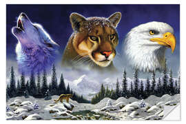 Sticker mural American wildlife