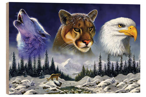 Print på træ American wildlife
