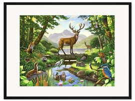 Gerahmter Kunstdruck Harmonie im Wald