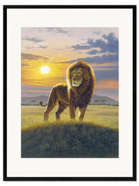 Kunsttryk i ramme Lion