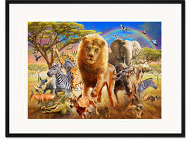 Gerahmter Kunstdruck Afrikanischer Ansturm