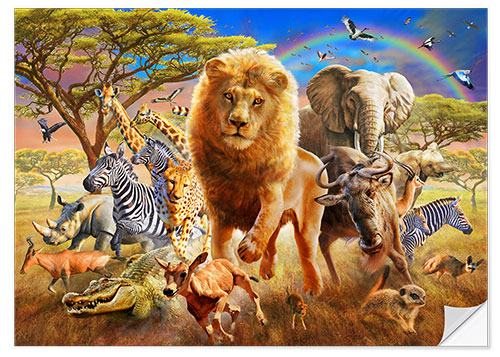 Wall sticker African Stampede