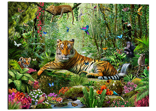 Tableau en aluminium Tigre dans la jungle