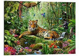 Aluminiumsbilde  Tiger i jungelen - Adrian Chesterman