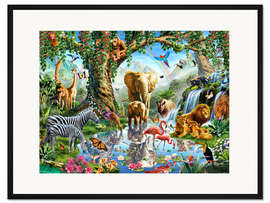 Gerahmter Kunstdruck Das Paradies der Tiere