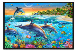 Gerahmter Kunstdruck Die Bucht der Delfine