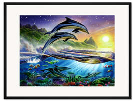 Gerahmter Kunstdruck Atlantische Delfine