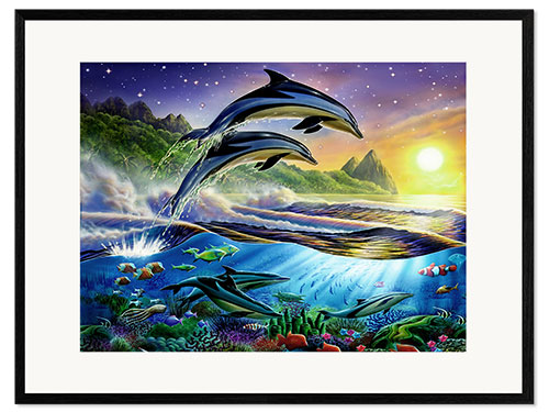 Gerahmter Kunstdruck Atlantische Delfine
